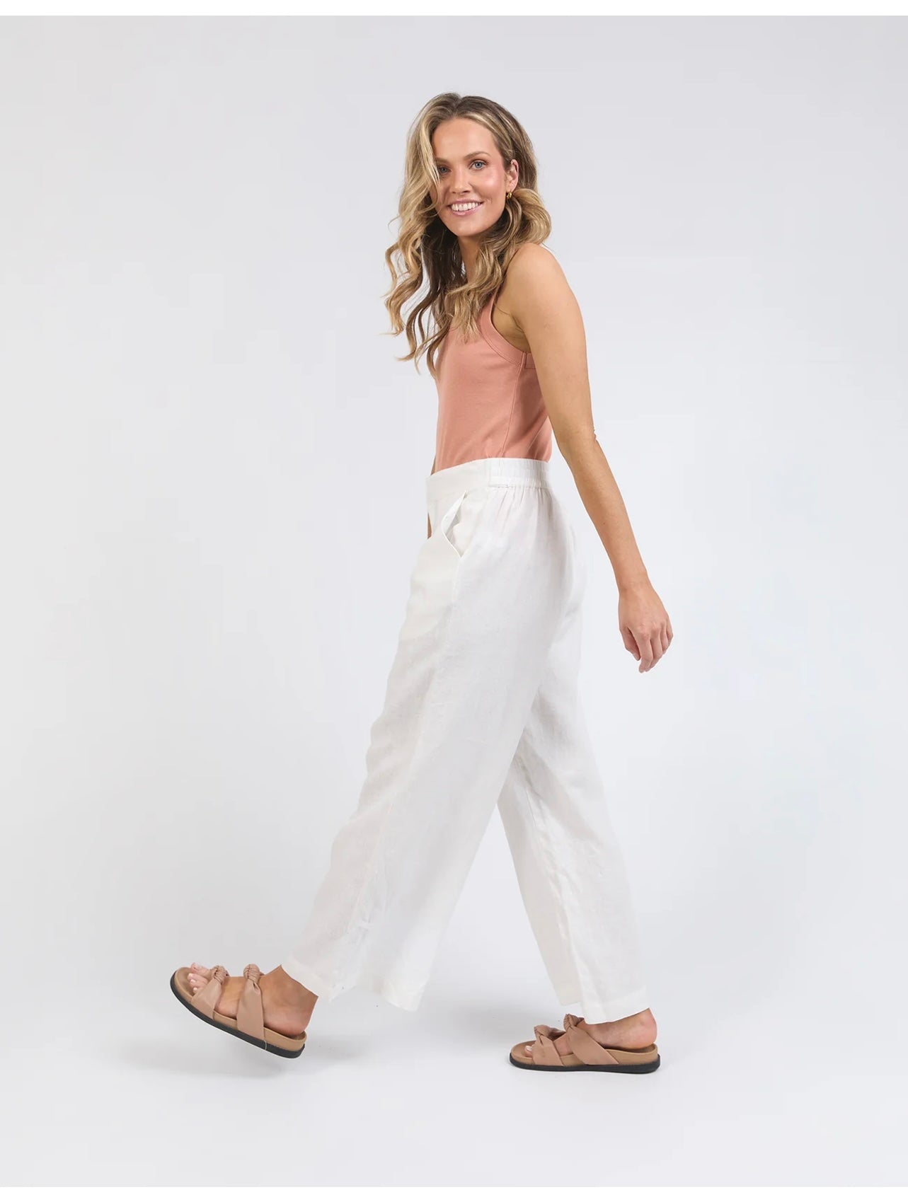 Elina Wide Leg Pant ~ Vintage White
