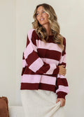 Brady Bunch Jumper ~ Wine/Pink