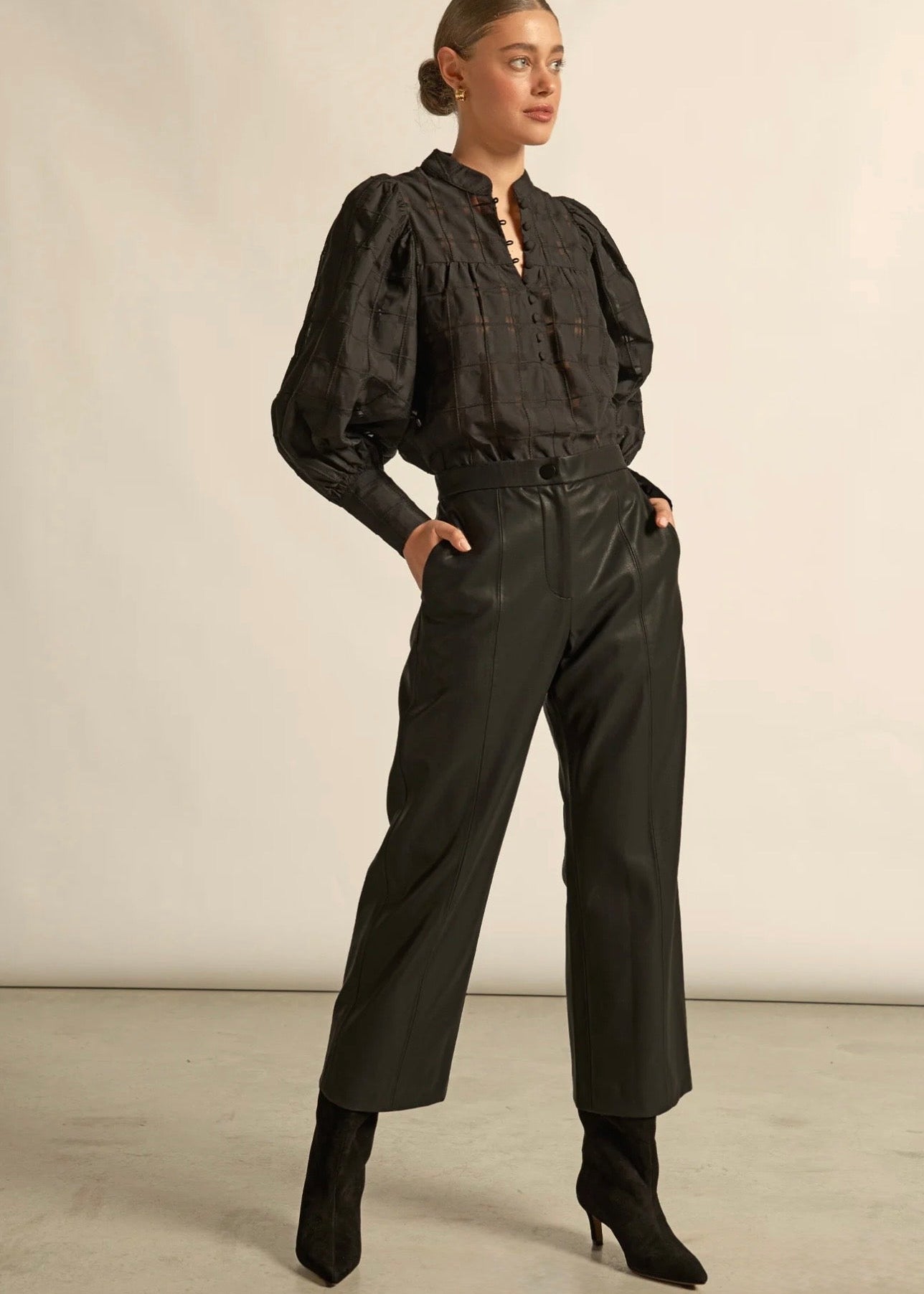 Vista Top ~ Black Check