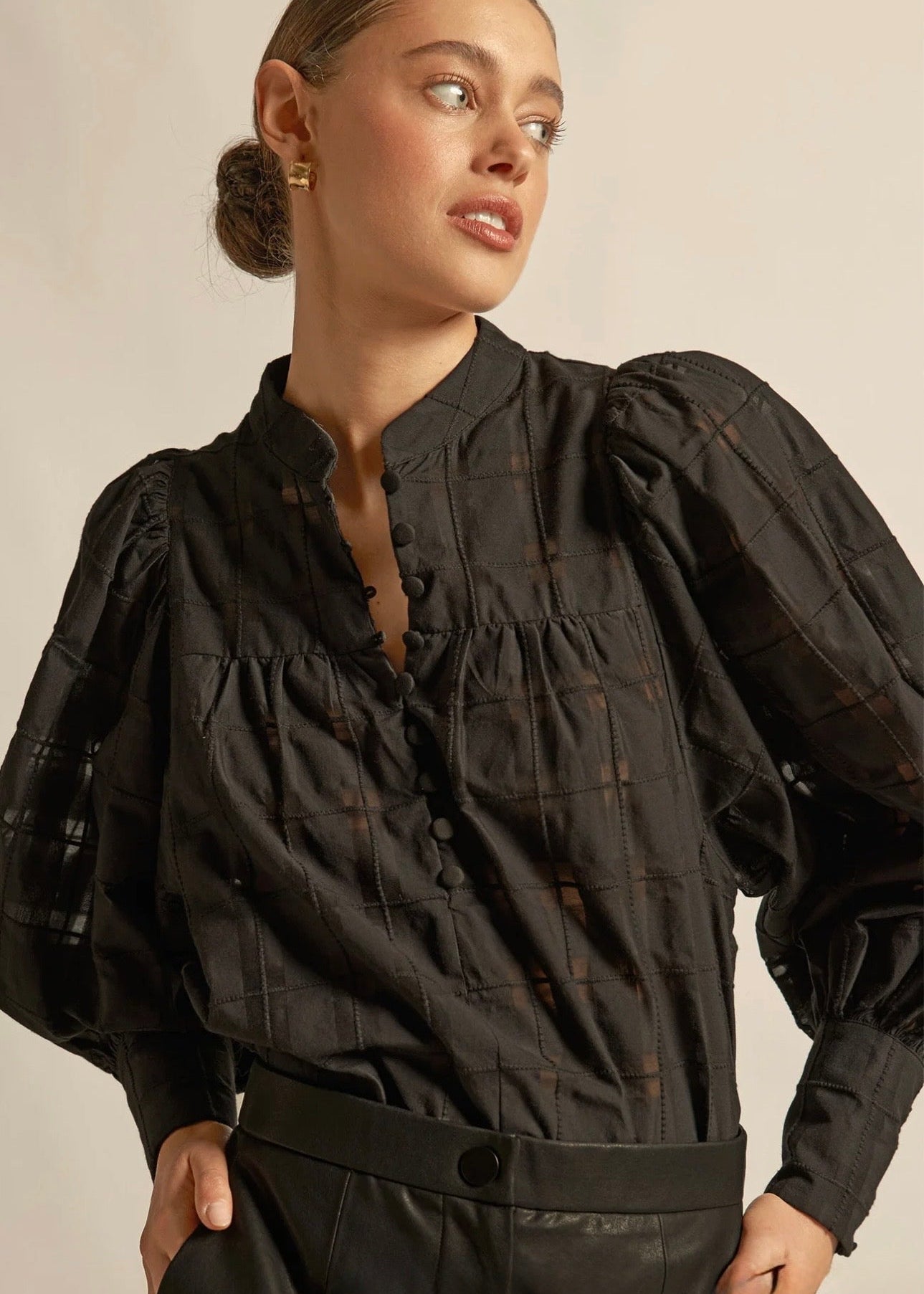 Vista Top ~ Black Check
