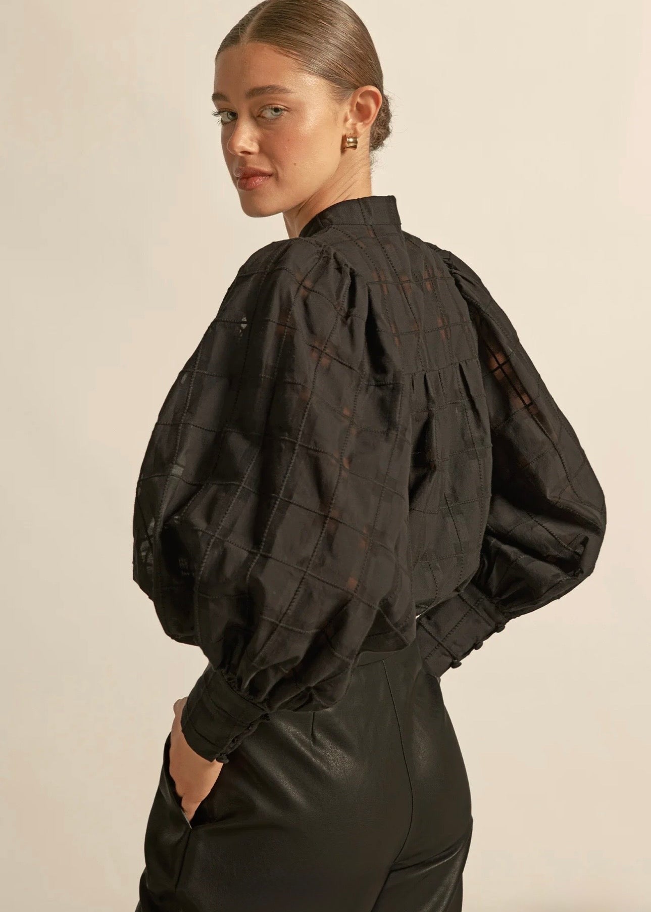 Vista Top ~ Black Check