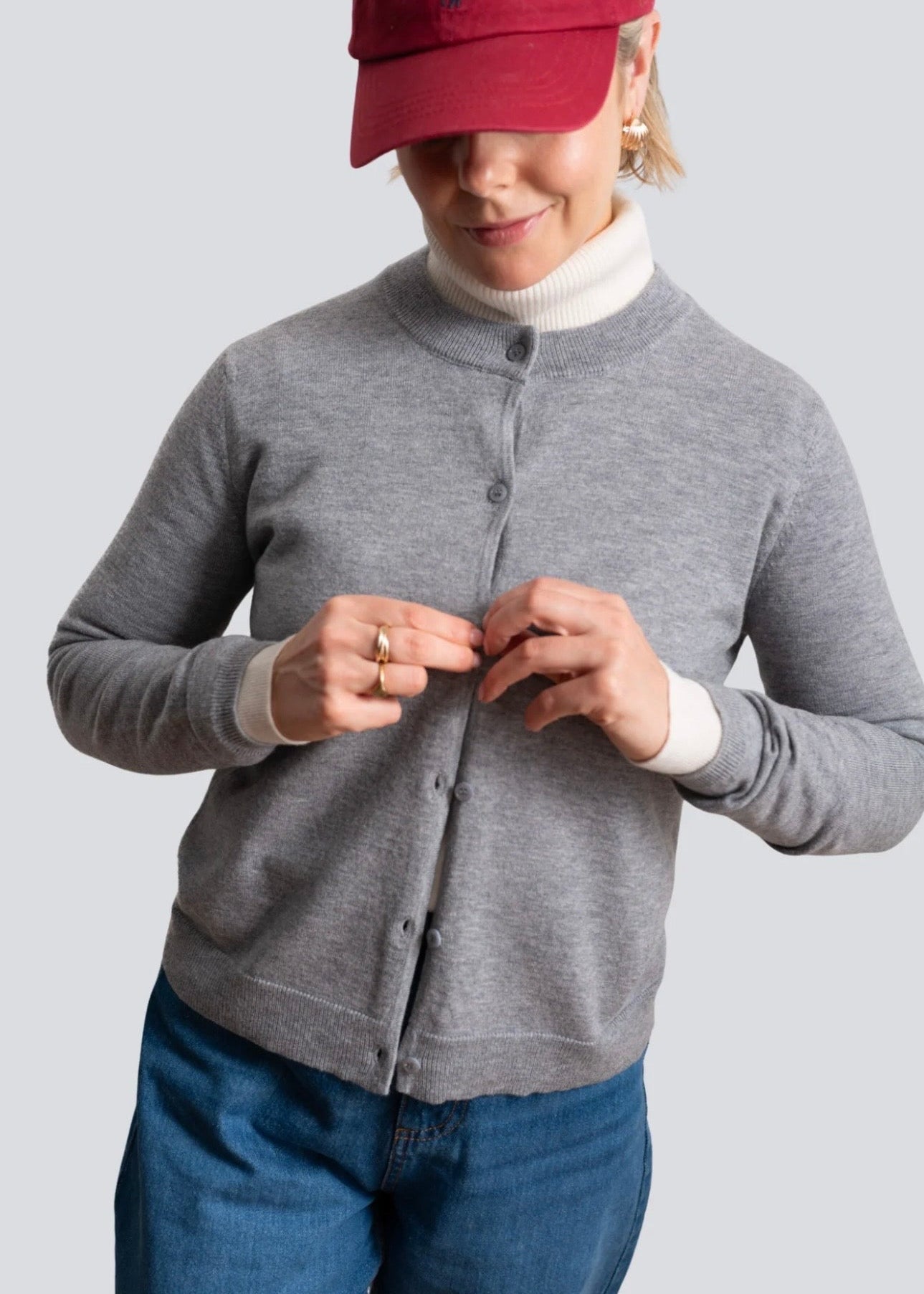 Merino Fine Cardigan ~ Charcoal
