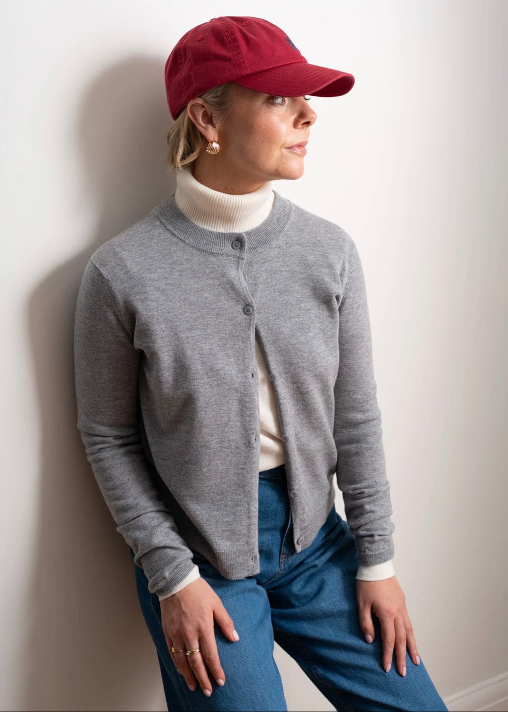 Merino Fine Cardigan ~ Charcoal