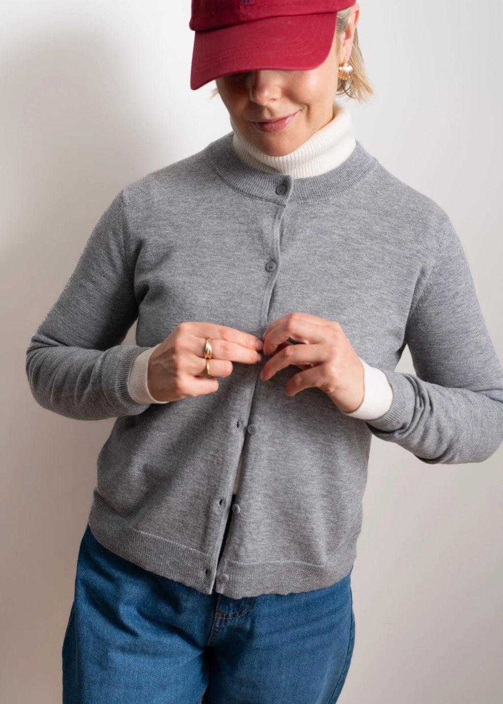 Merino Fine Cardigan ~ Charcoal