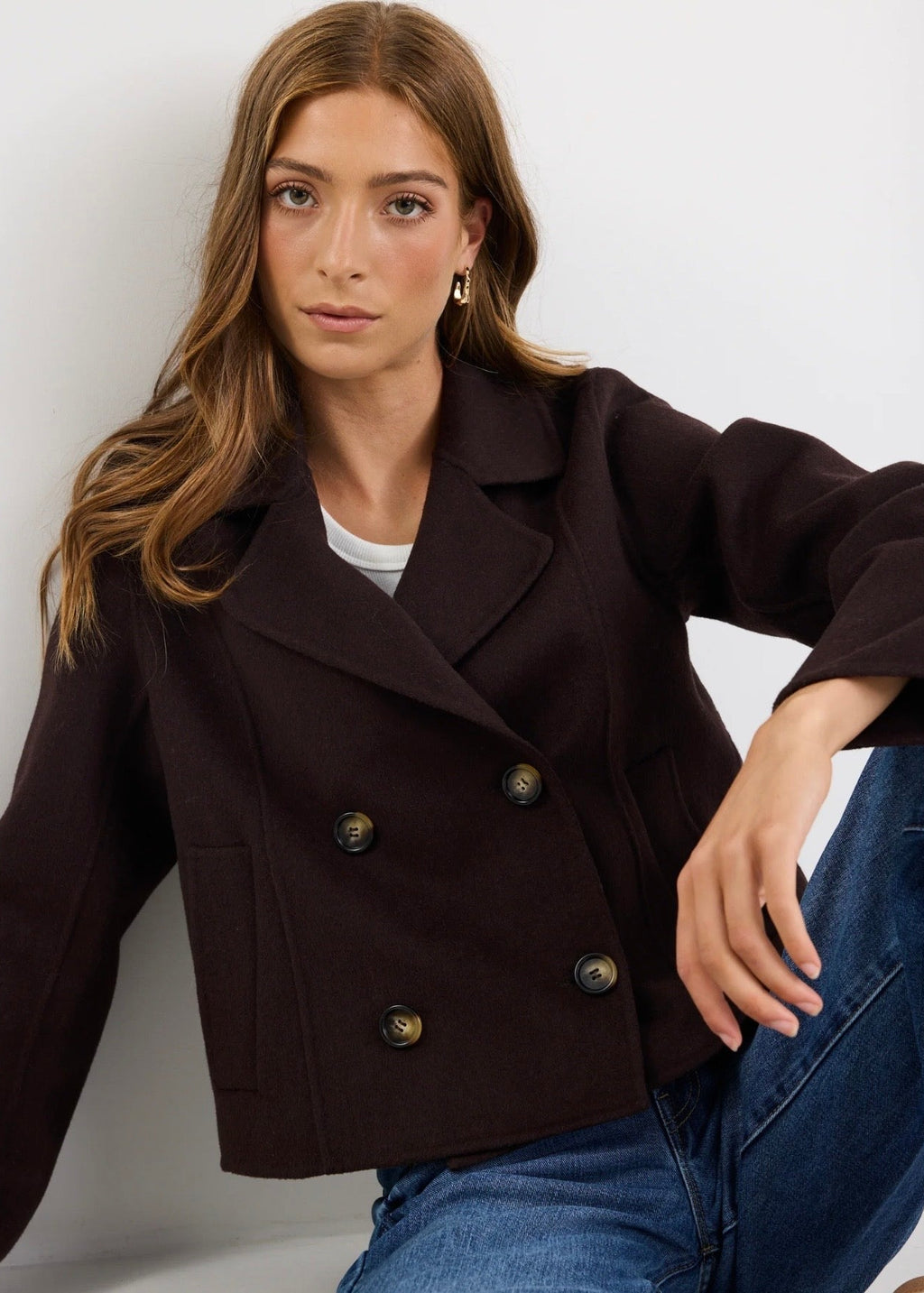 Reverie Wool Blend Peacoat ~ Chocolate