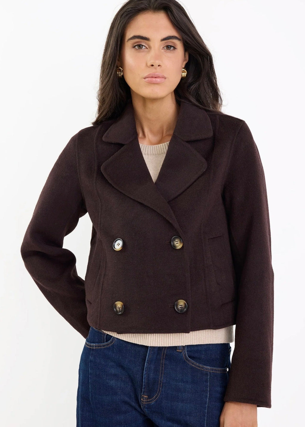 Reverie Wool Blend Peacoat ~ Chocolate