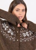 Shetland Fairisle Cardigan ~ Chocolate