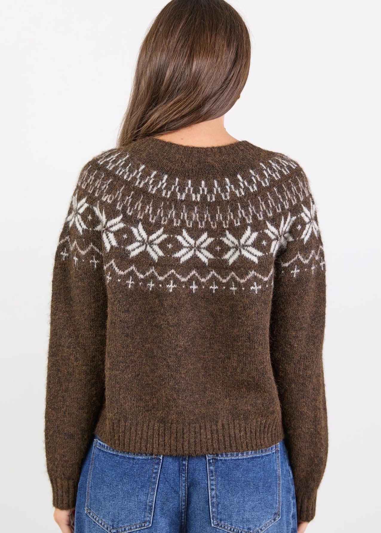 Shetland Fairisle Cardigan ~ Chocolate