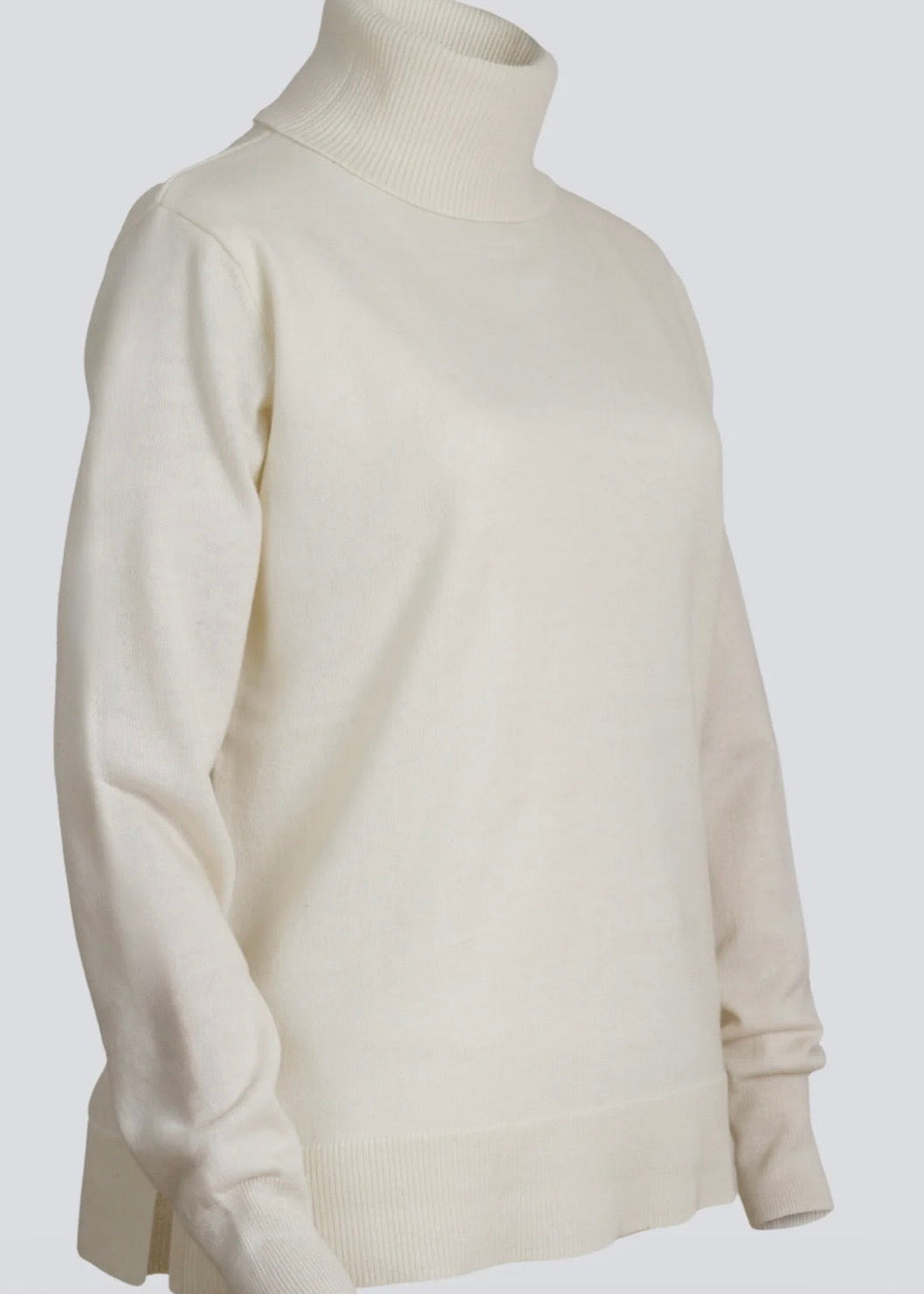 Merino Fine Roll Neck ~ Ivory
