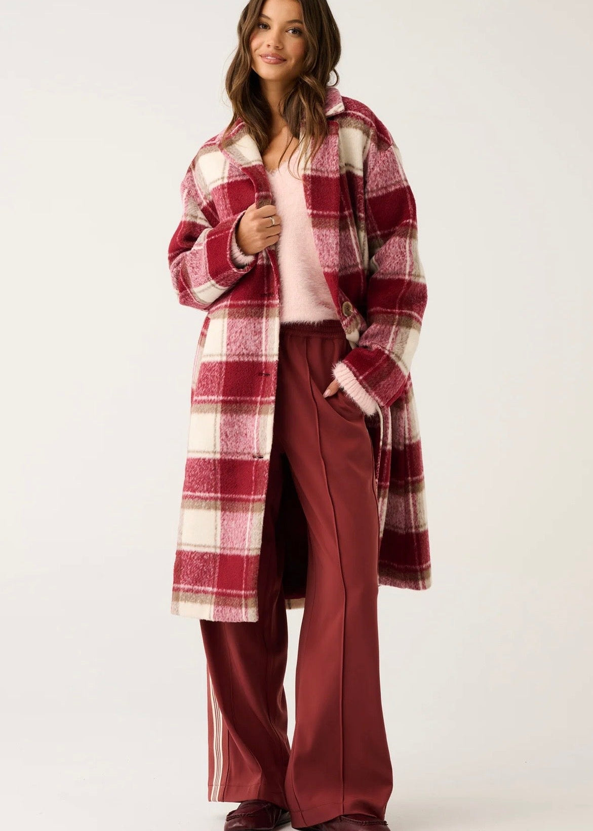 Greta Coat ~ Berry Check