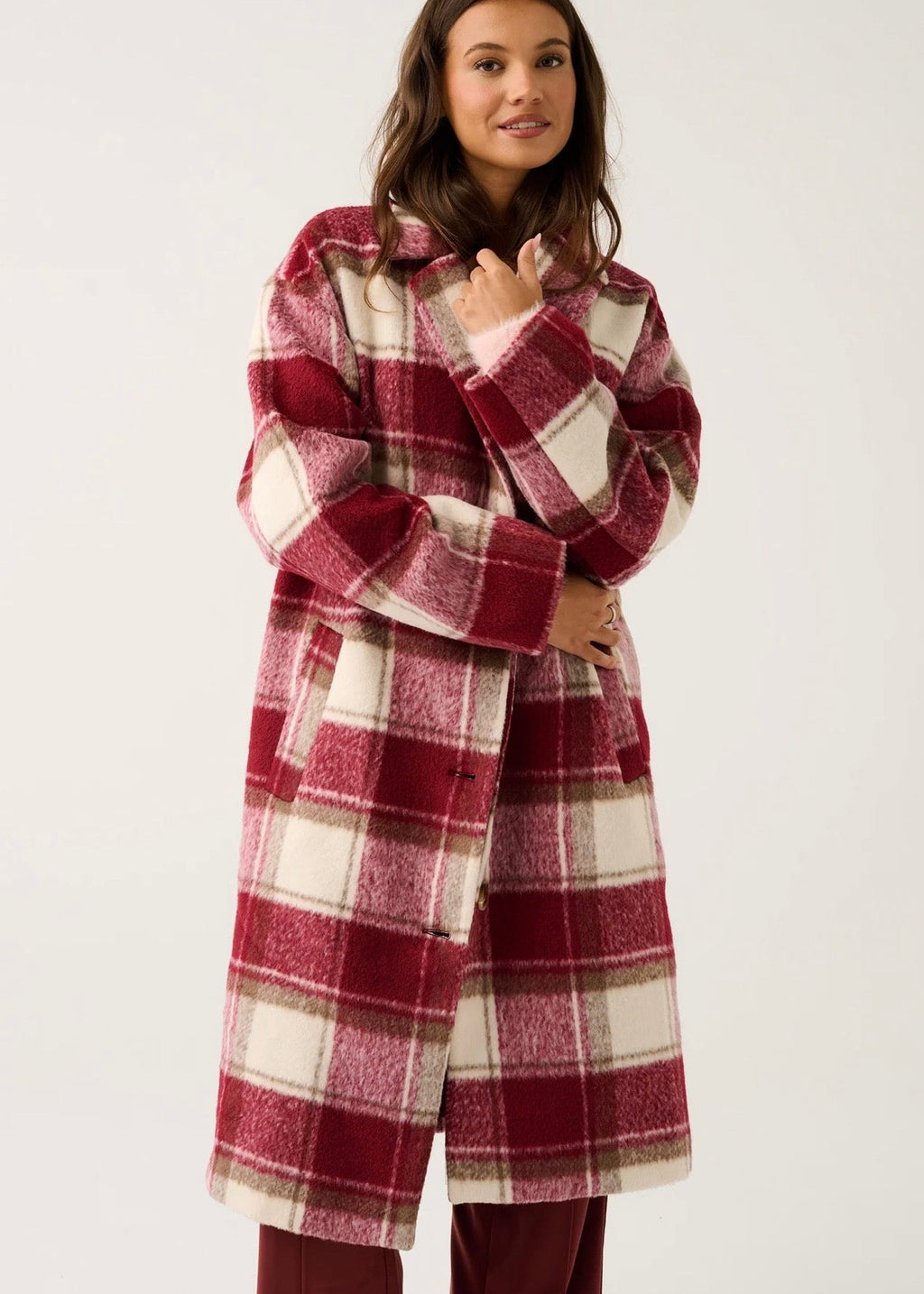 Greta Coat ~ Berry Check