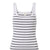 Contour Rib Square Neck Singlet ~ White/Navy Stripe