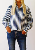 Mila Stripe Shirt ~ Navy Stripe