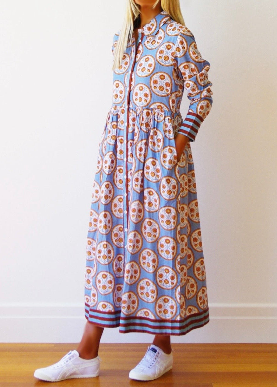 Matilda Cambric Dress ~ Screen Print