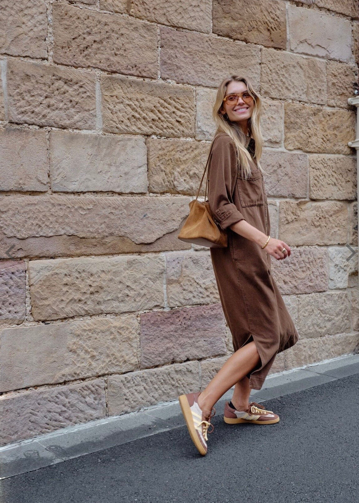 Rae Long Sleeve Midi Dress ~ Chocolate