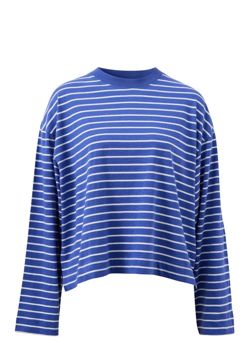 Beau Long Sleeve Slouchy Tee ~ Polo Blue/White