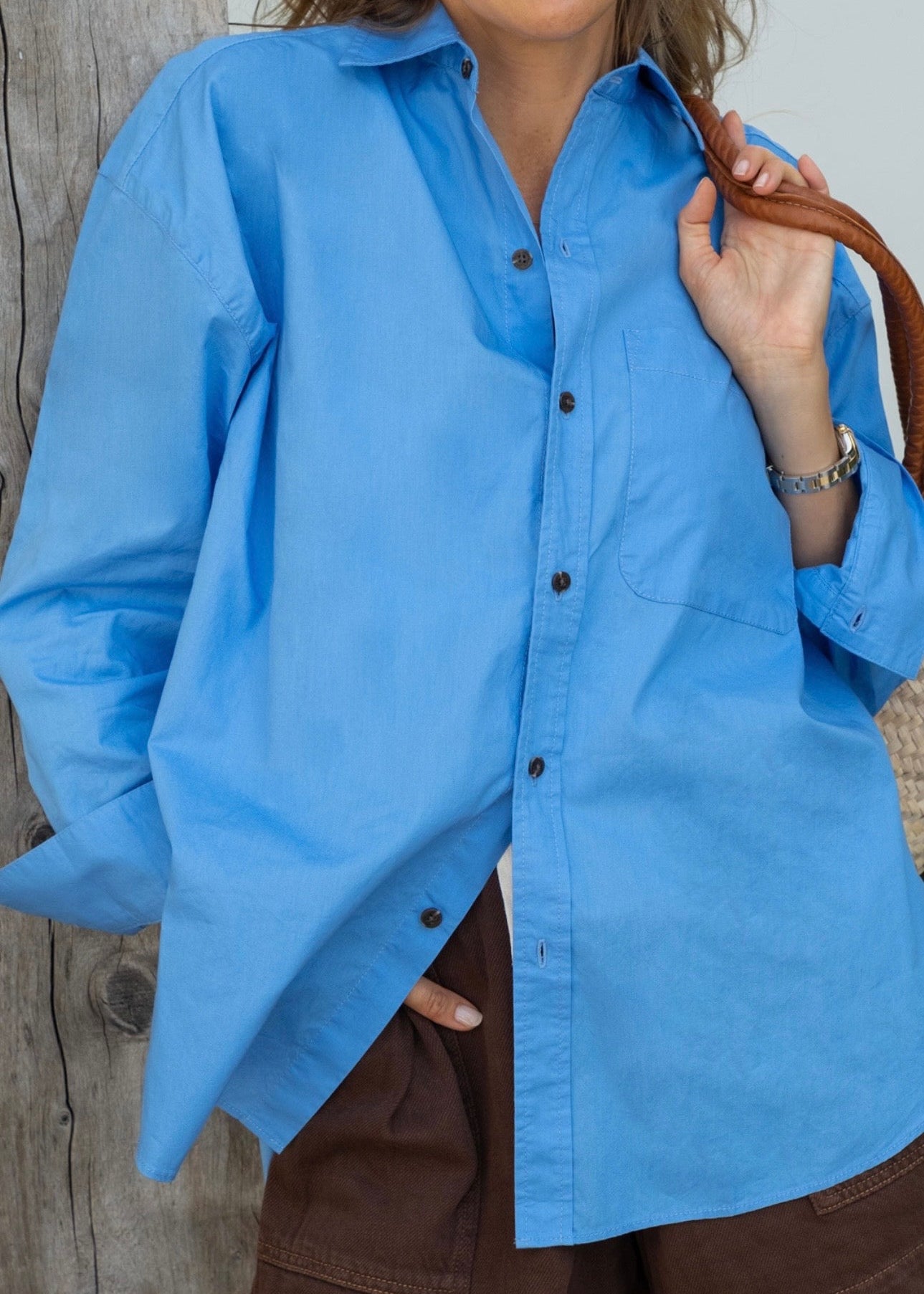 Peta Oversized Shirt ~ Amalfi Blue