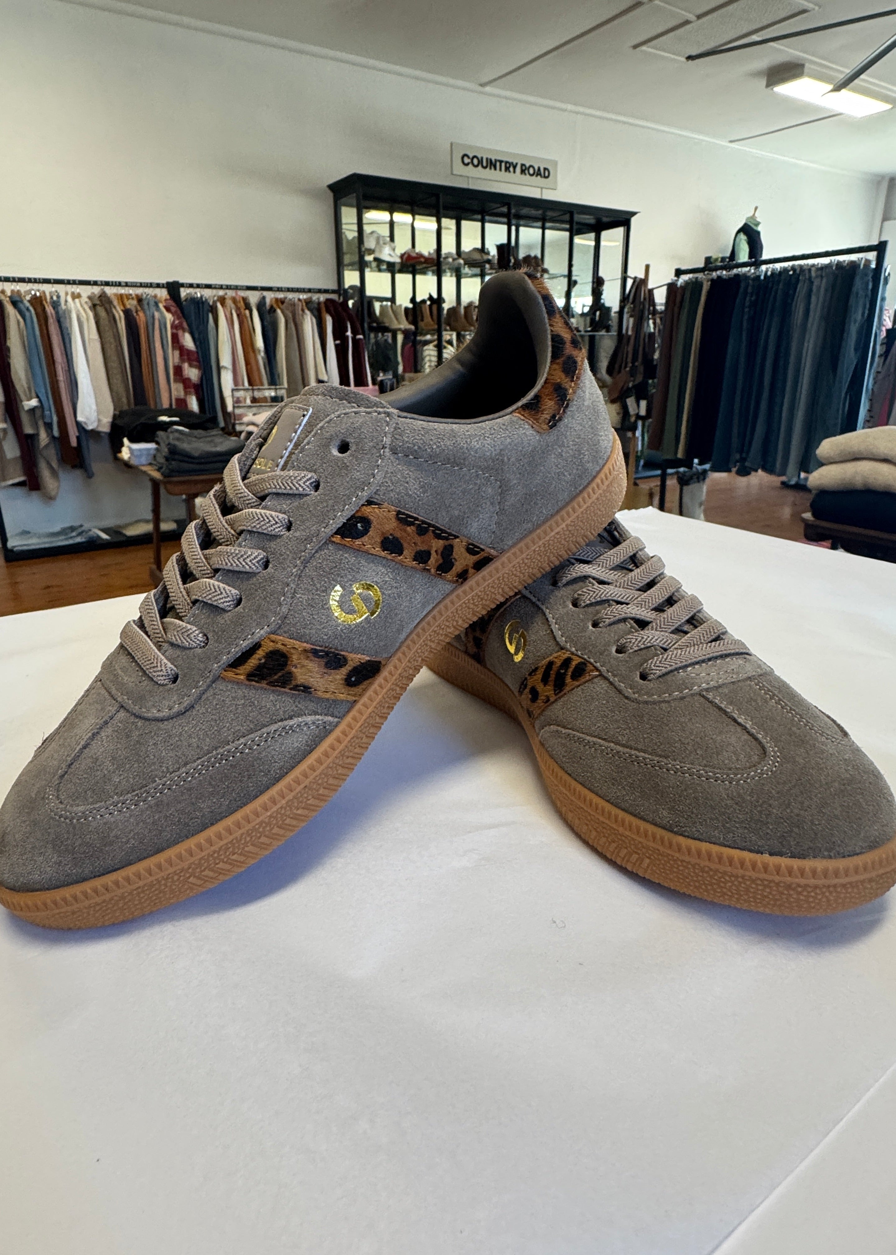 2001 Parallel Sneaker ~ Walnut/Leopard Suede