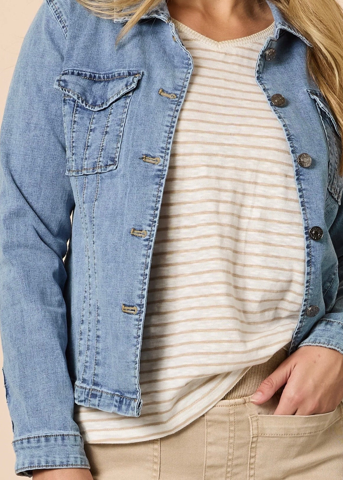 Retro Denim Jacket ~ Washed Denim
