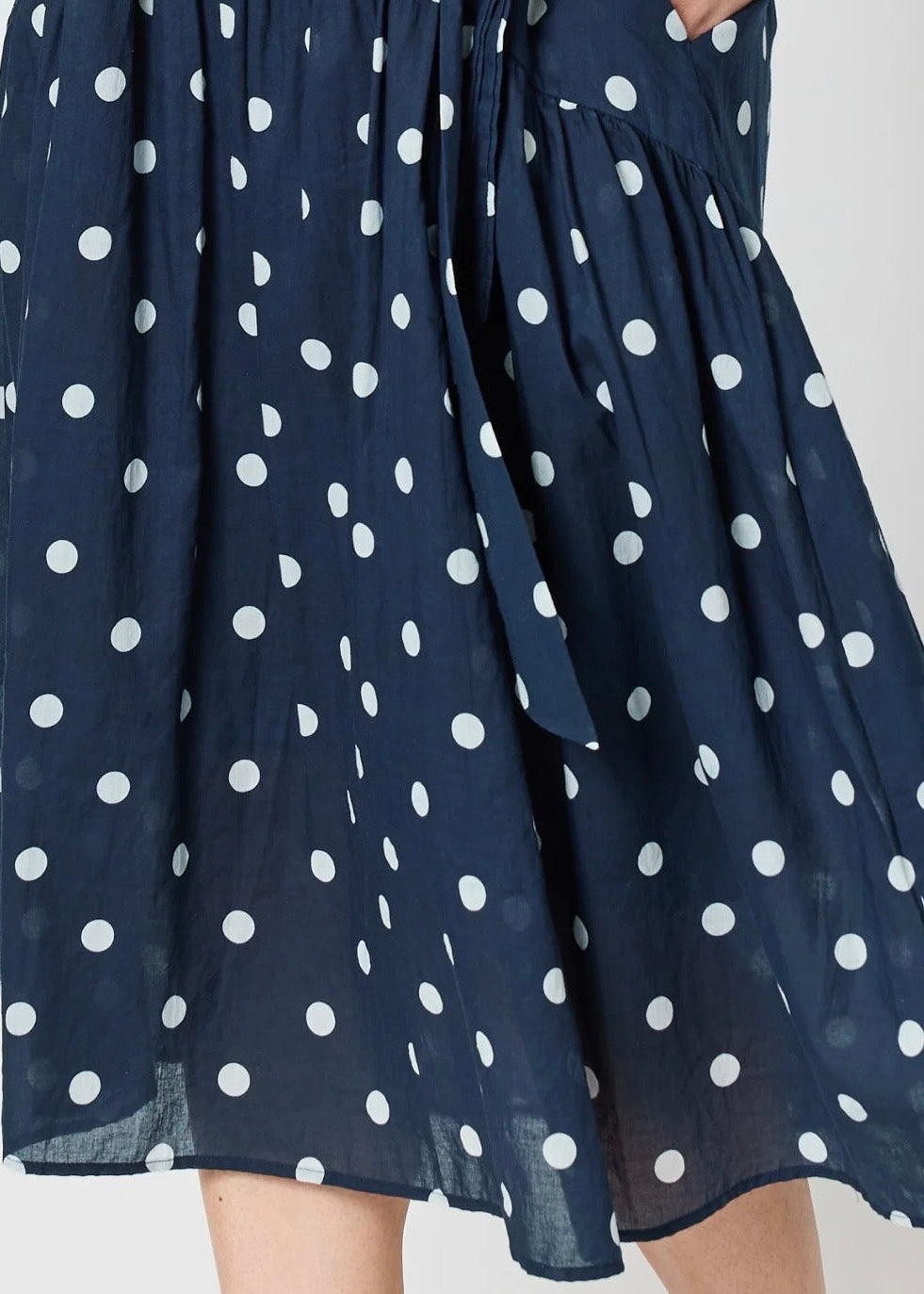 Riviera Spot Dress ~ Navy/White