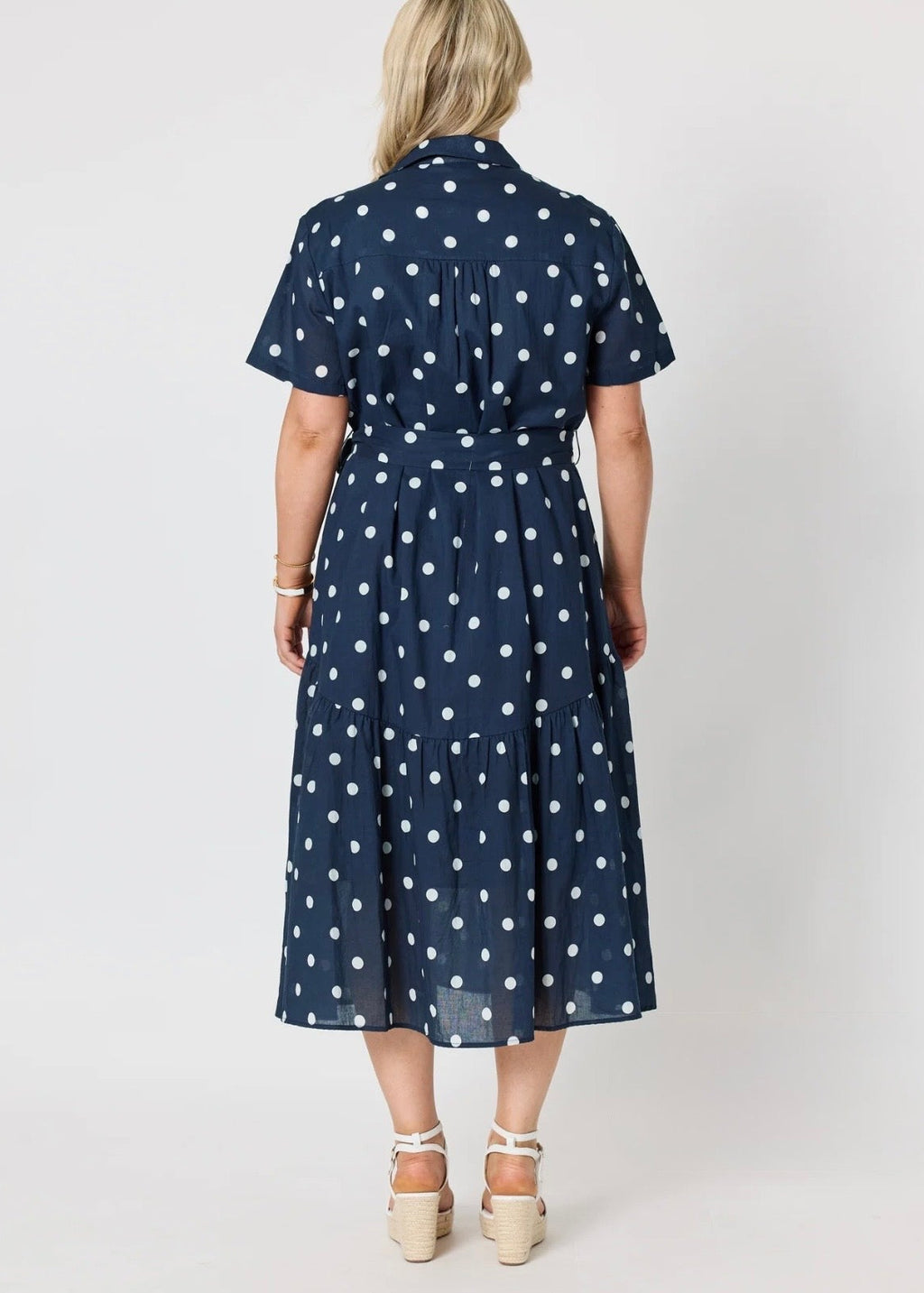 Riviera Spot Dress ~ Navy/White