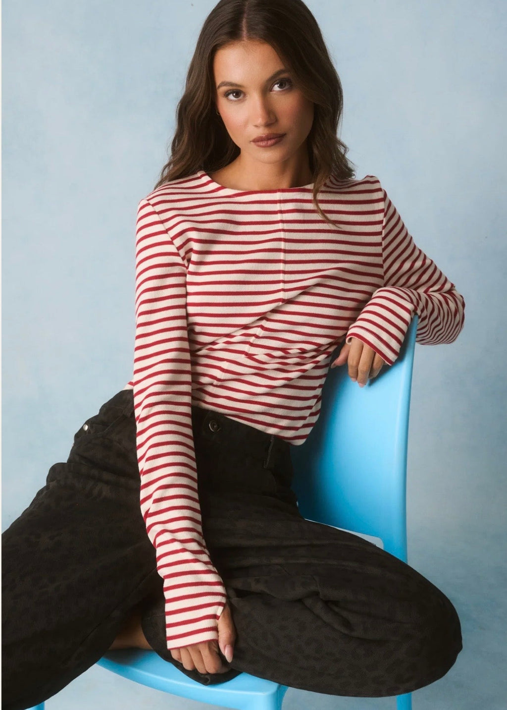 Aspyn Top ~ Ruby Stripe