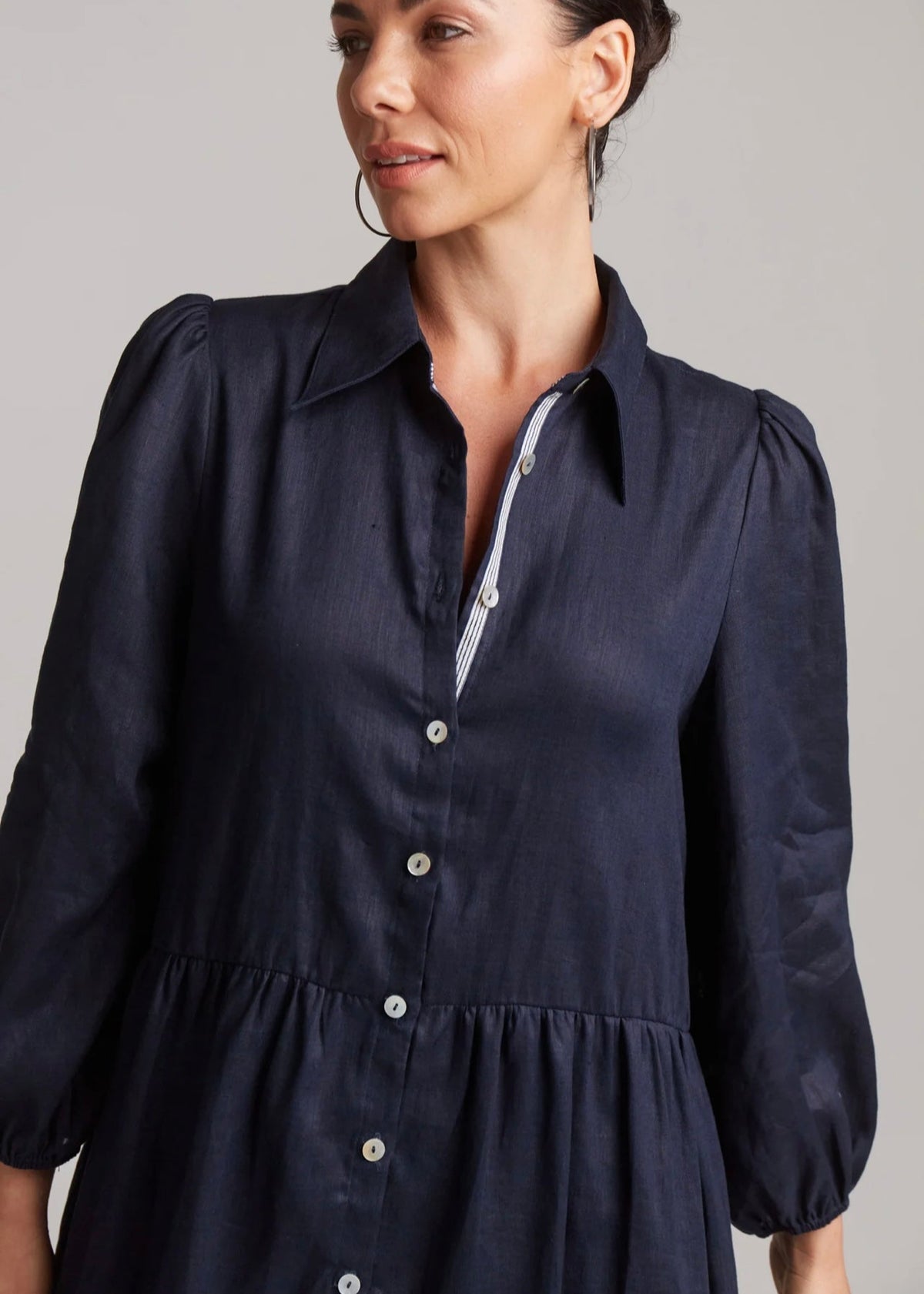 Studio Midi Shirt Dress ~ Ebony