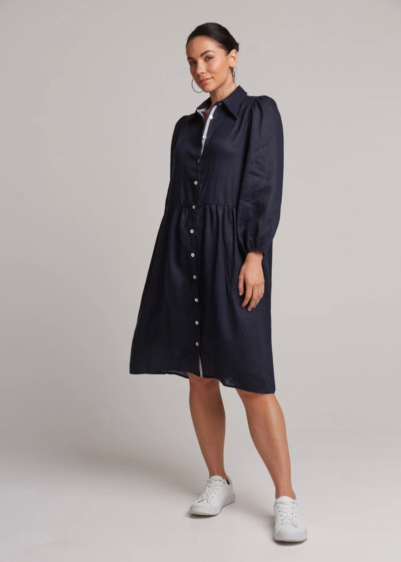 Studio Midi Shirt Dress ~ Ebony