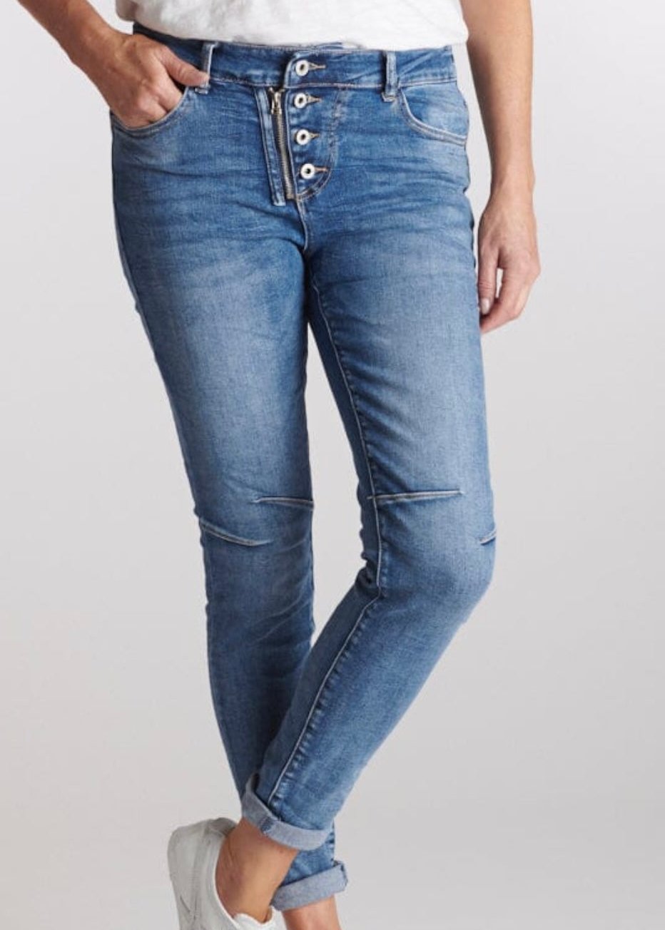 New Classic Button Jeans ~ Light Wash