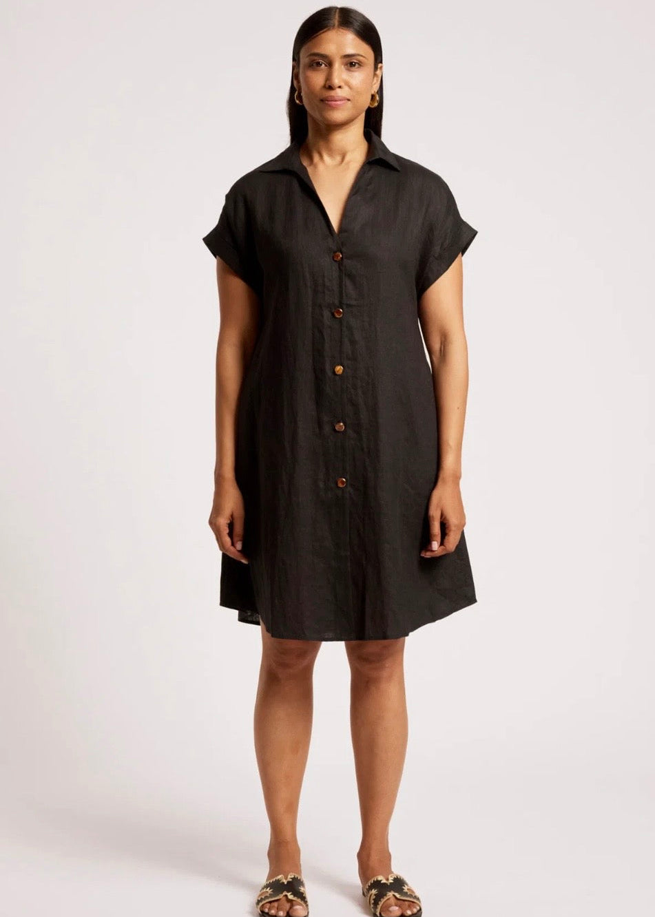 Maris Shirt Dress ~ Black