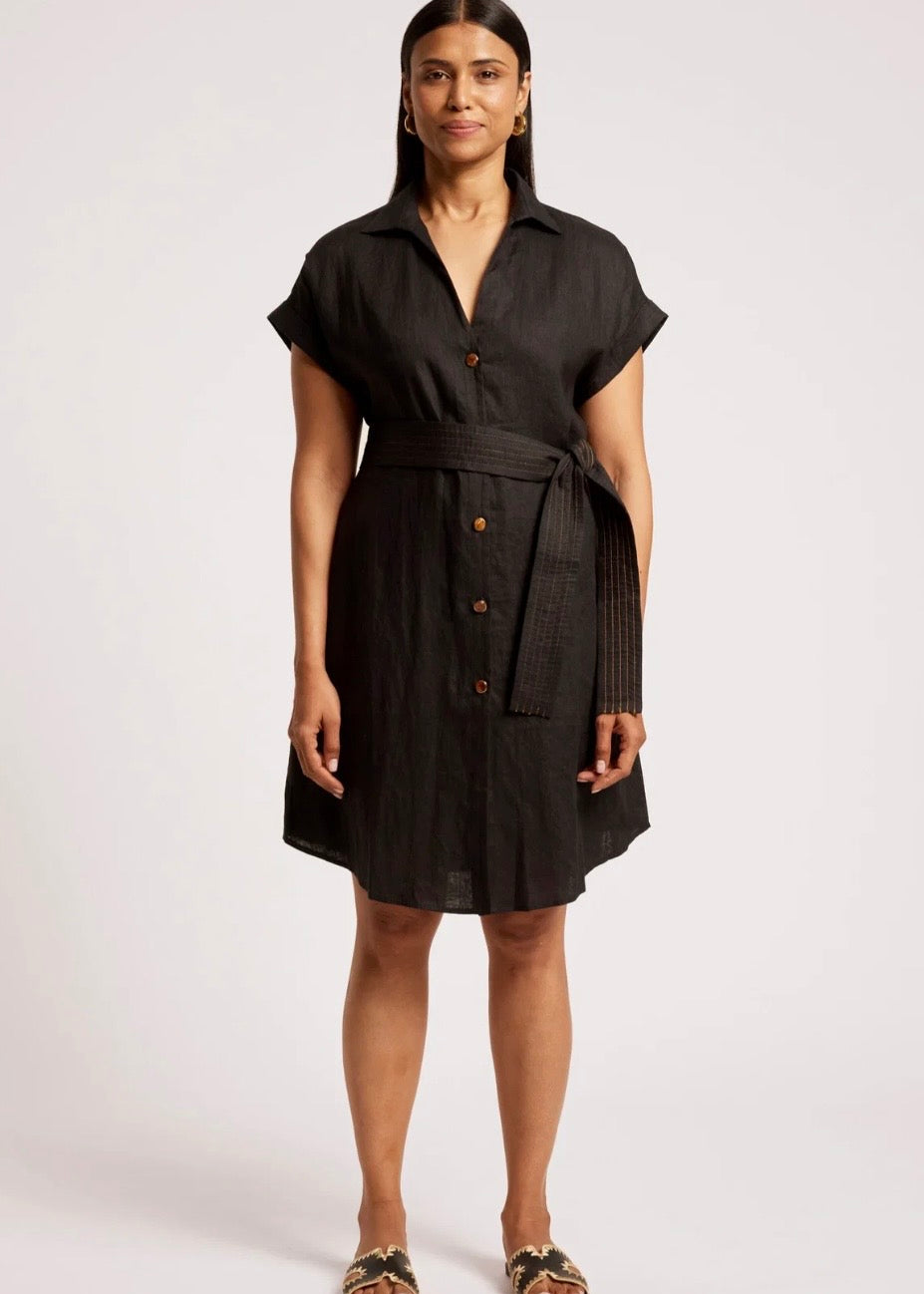 Maris Shirt Dress ~ Black