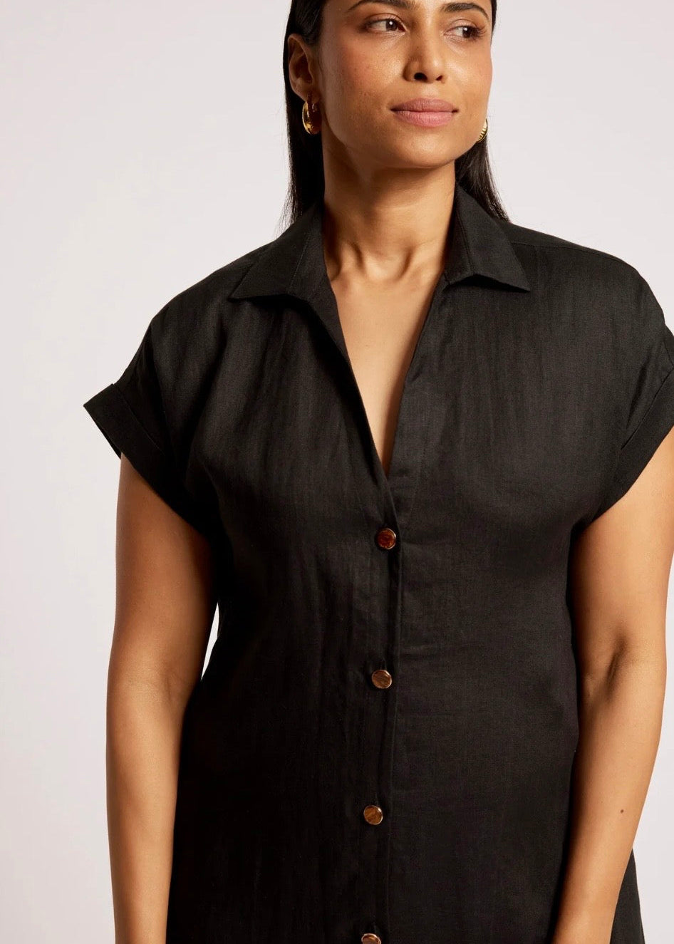 Maris Shirt Dress ~ Black