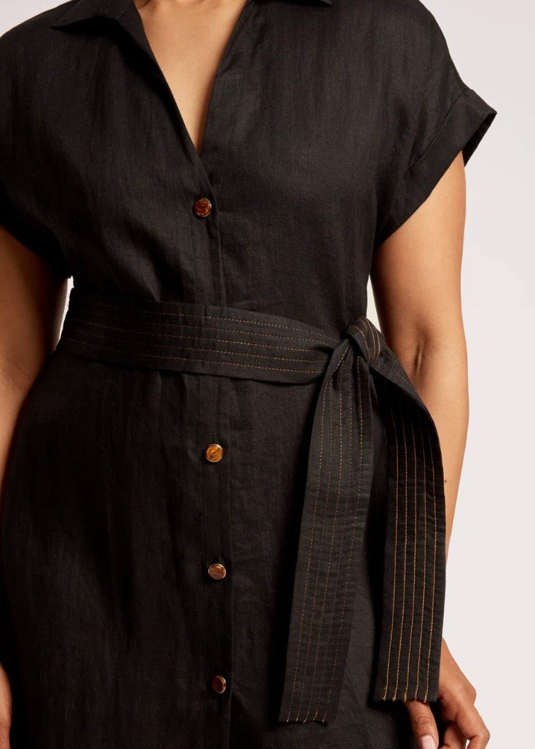 Maris Shirt Dress ~ Black