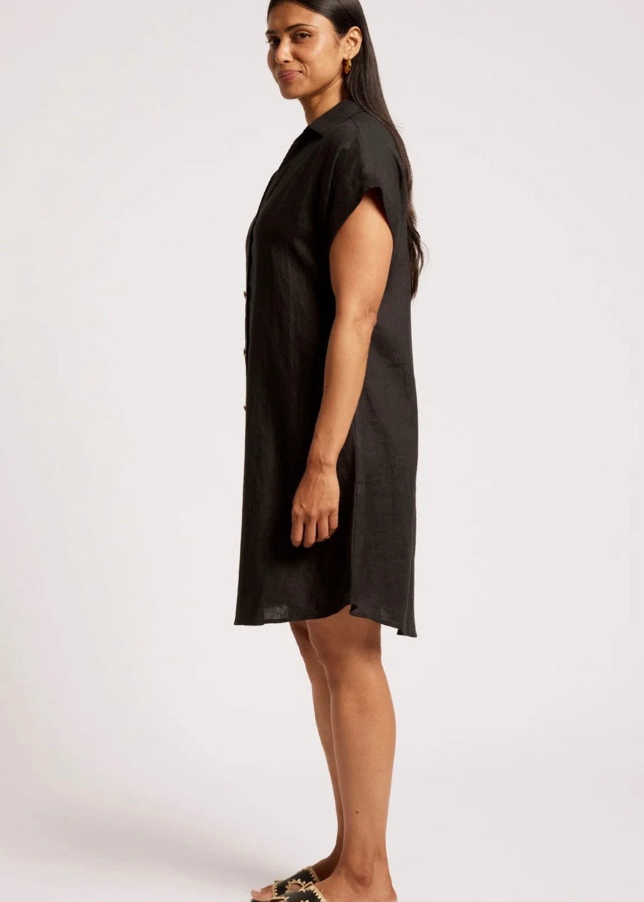 Maris Shirt Dress ~ Black