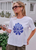 Stevie Slouchy Tee ~ White/Ceres Flora
