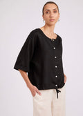 Studio Button Top/Jacket ~ Black