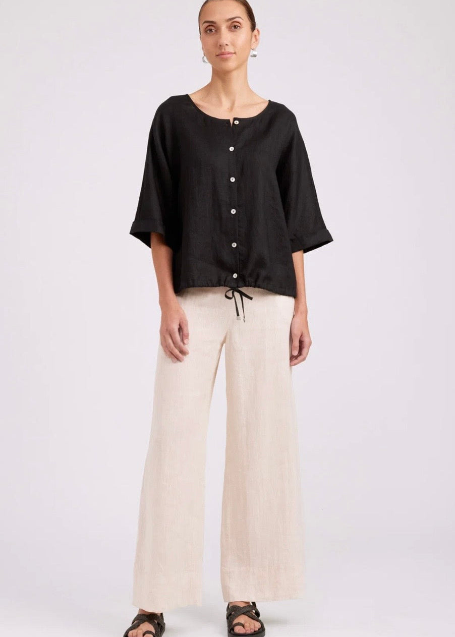 Studio Button Top/Jacket ~ Black