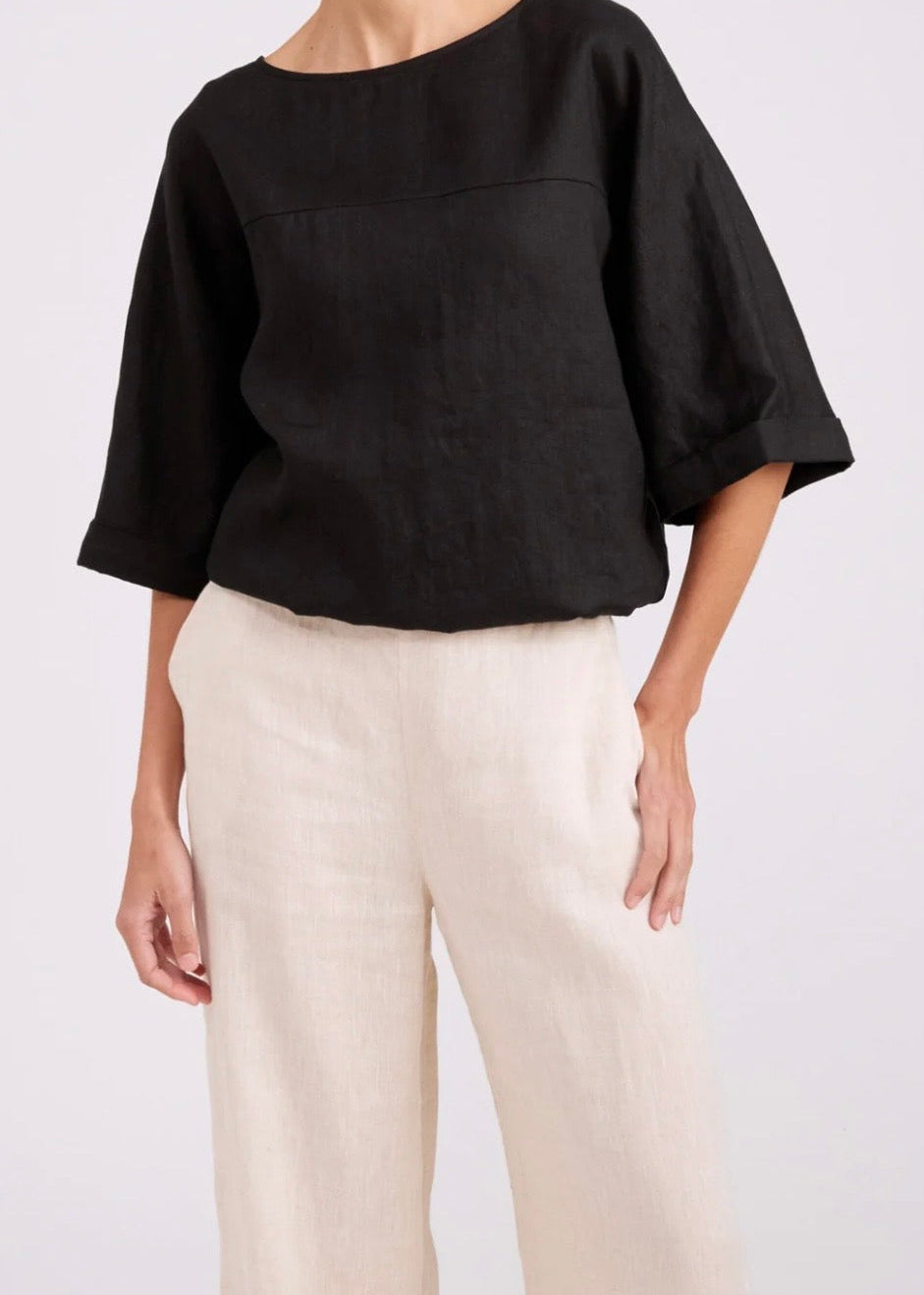 Studio Button Top/Jacket ~ Black