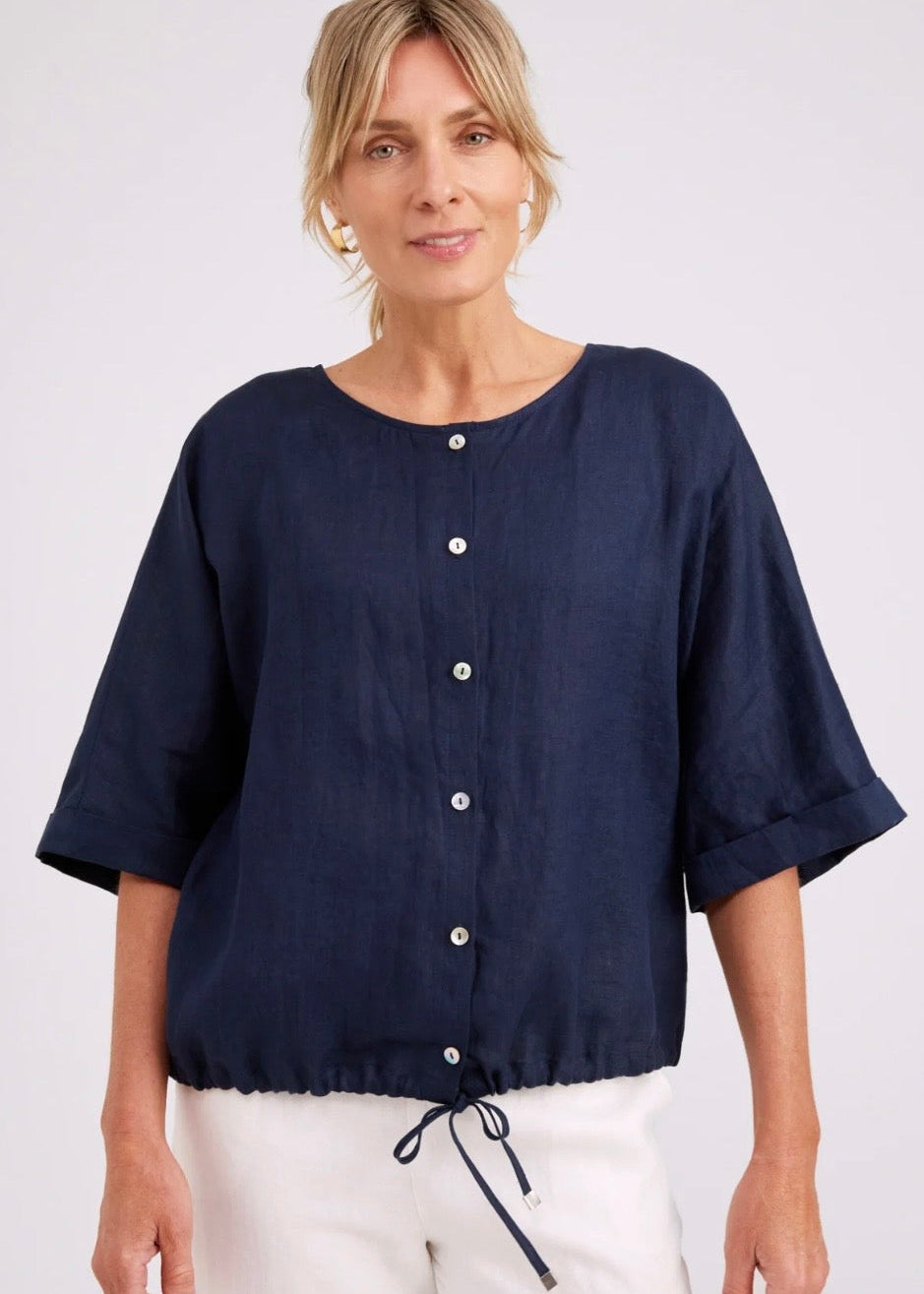 Studio Button Top/Jacket ~ Navy