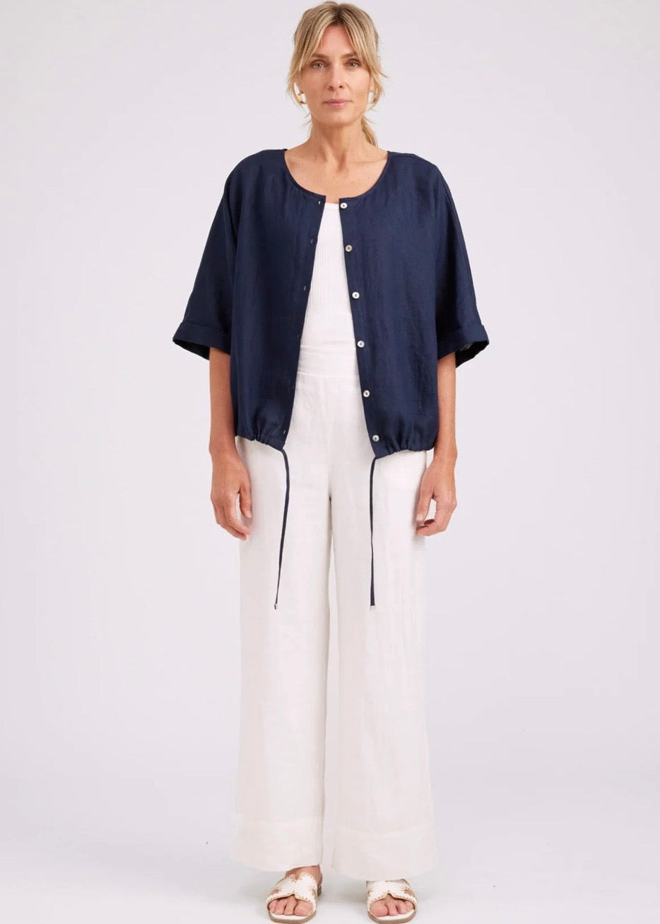 Studio Button Top/Jacket ~ Navy