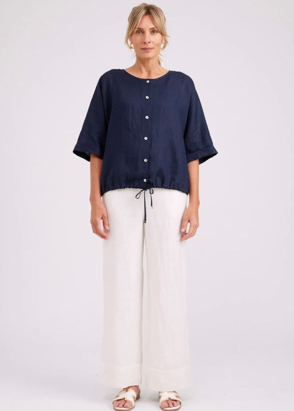 Studio Button Top/Jacket ~ Navy