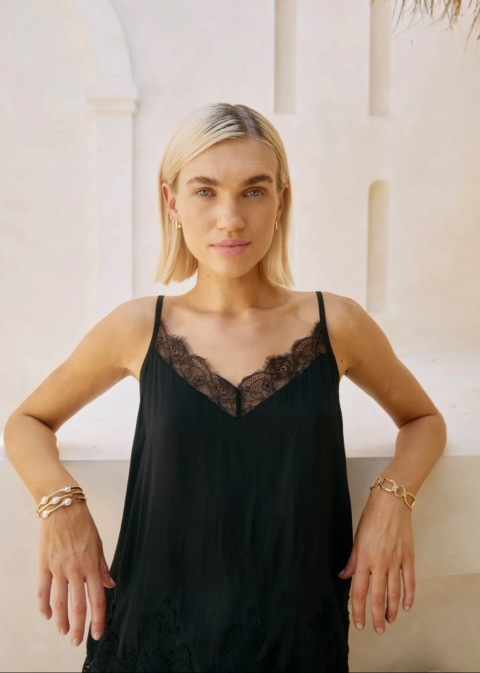 Drift Lace Tank ~ Black