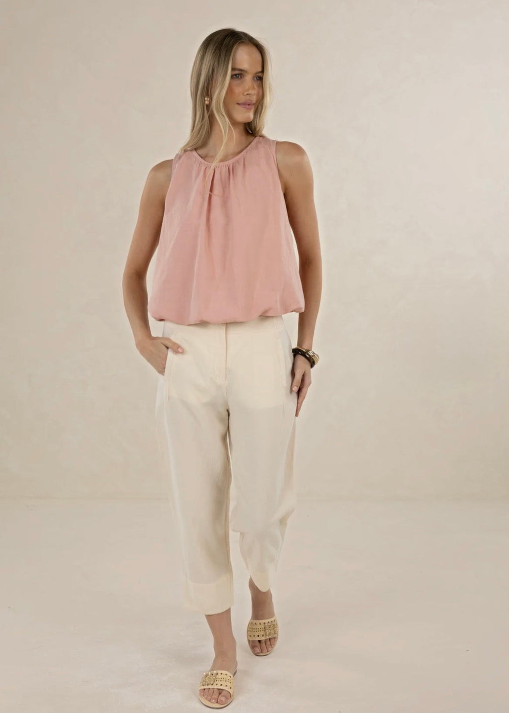 Huxe Linen Pant ~ Cream