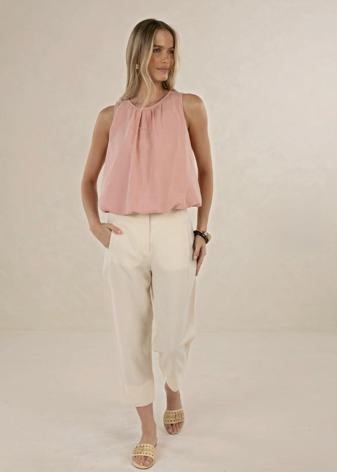 Huxe Linen Pant ~ Cream