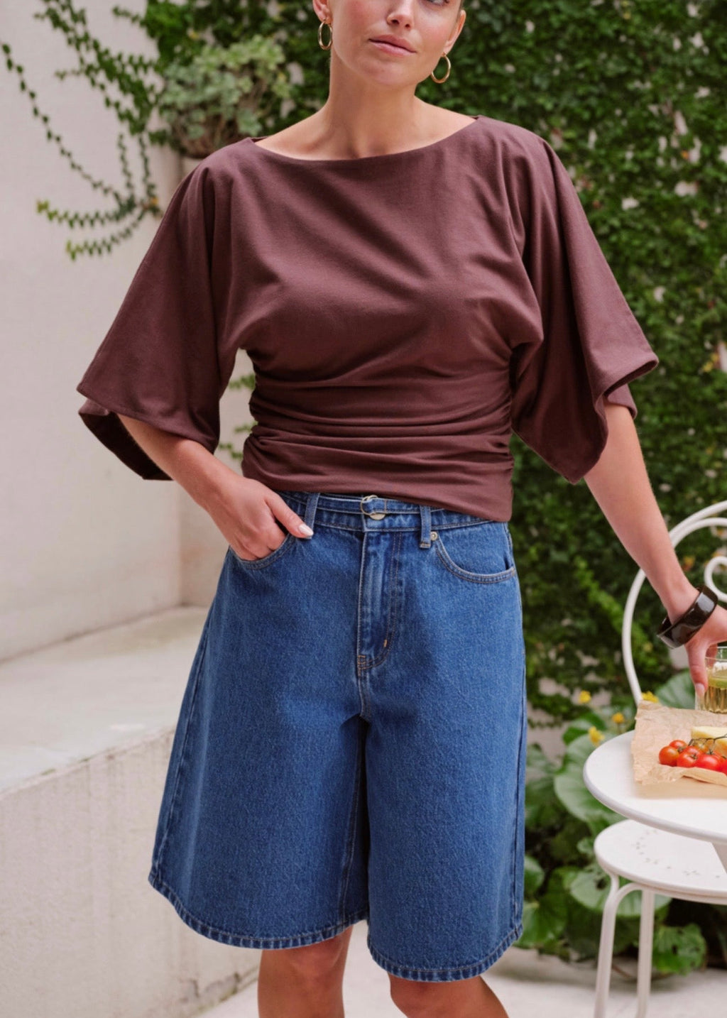 Olive Belted Short ~ Denim