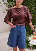 Olive Belted Short ~ Denim