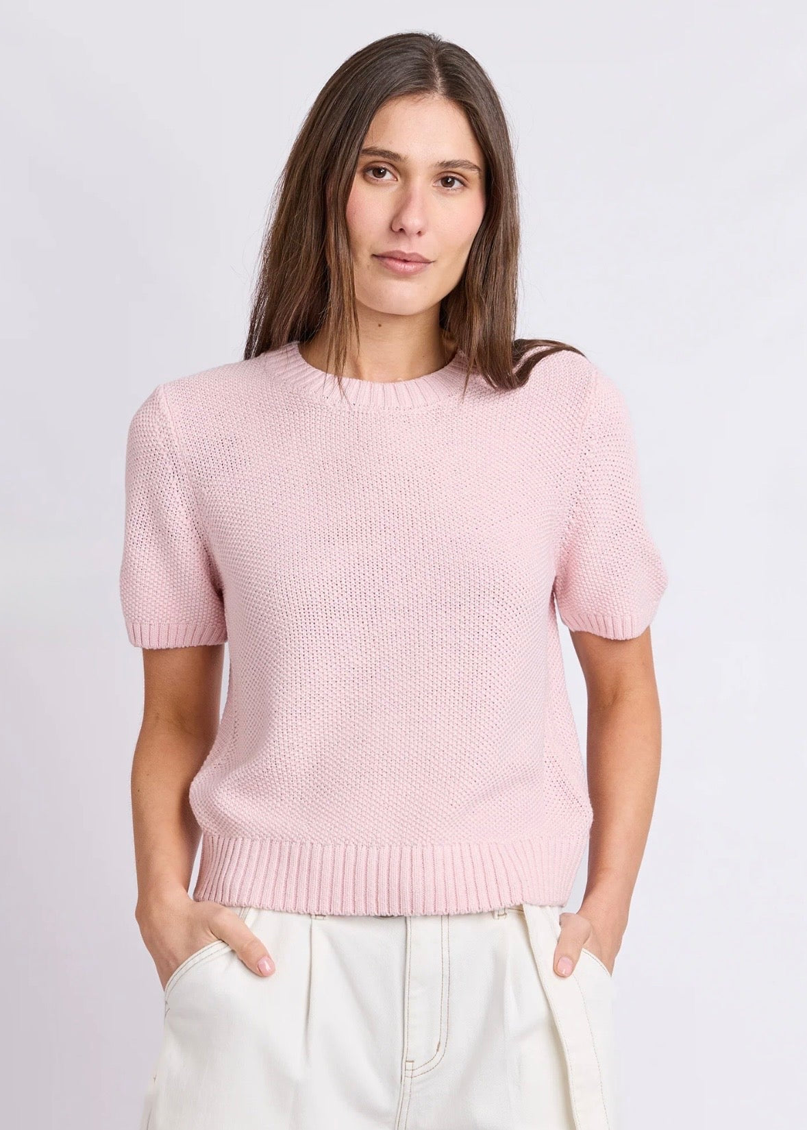 Blair Short Sleeve Knit ~ Pink
