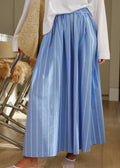 Florence Maxi Skirt ~ Oxford blue white stripe