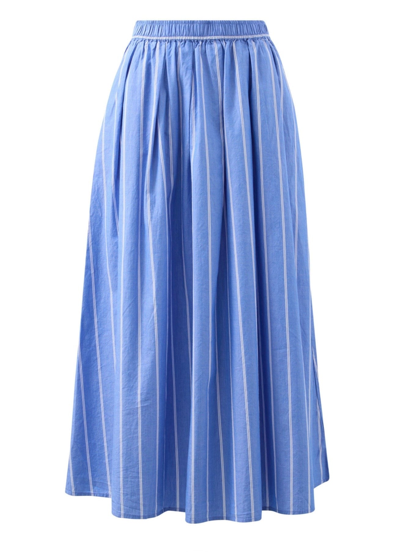 Florence Maxi Skirt ~ Oxford blue white stripe