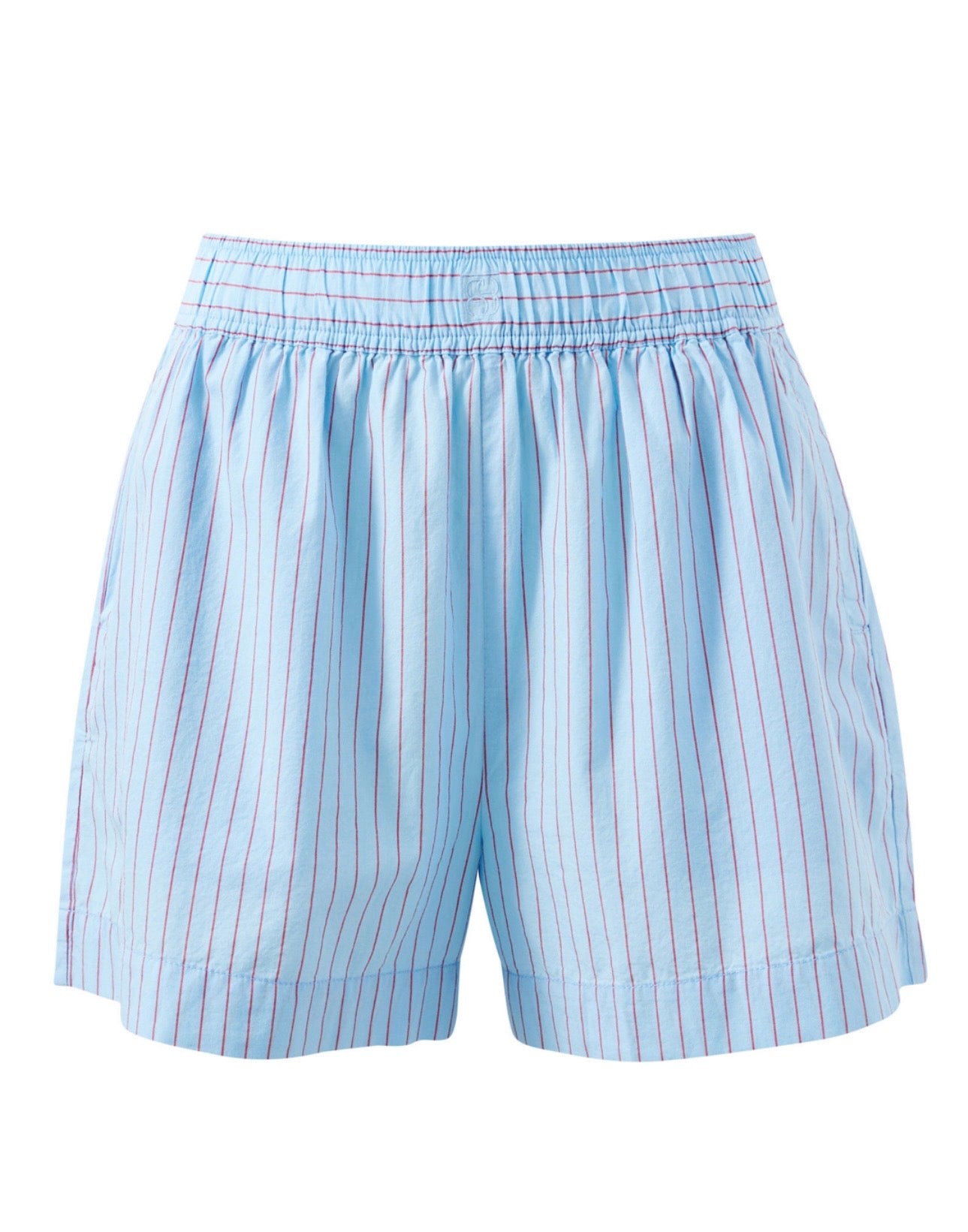 Mila Short ~ Blue/Red Mini Stripe